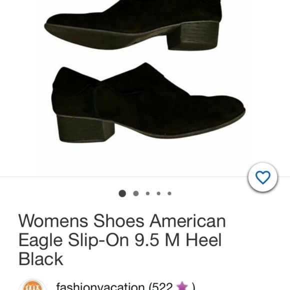 American Eagle Black slip on black heel ankle boots women’s size 6 1/2 - Picture 2 of 10